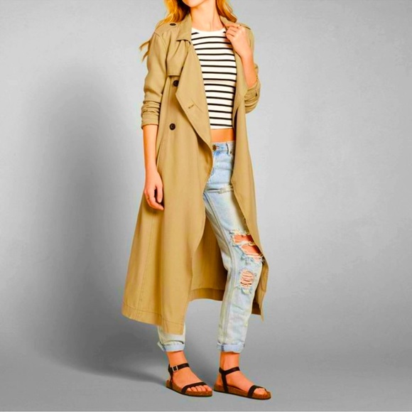Abercrombie & Fitch Long length Trench Coat - Picture 2 of 6